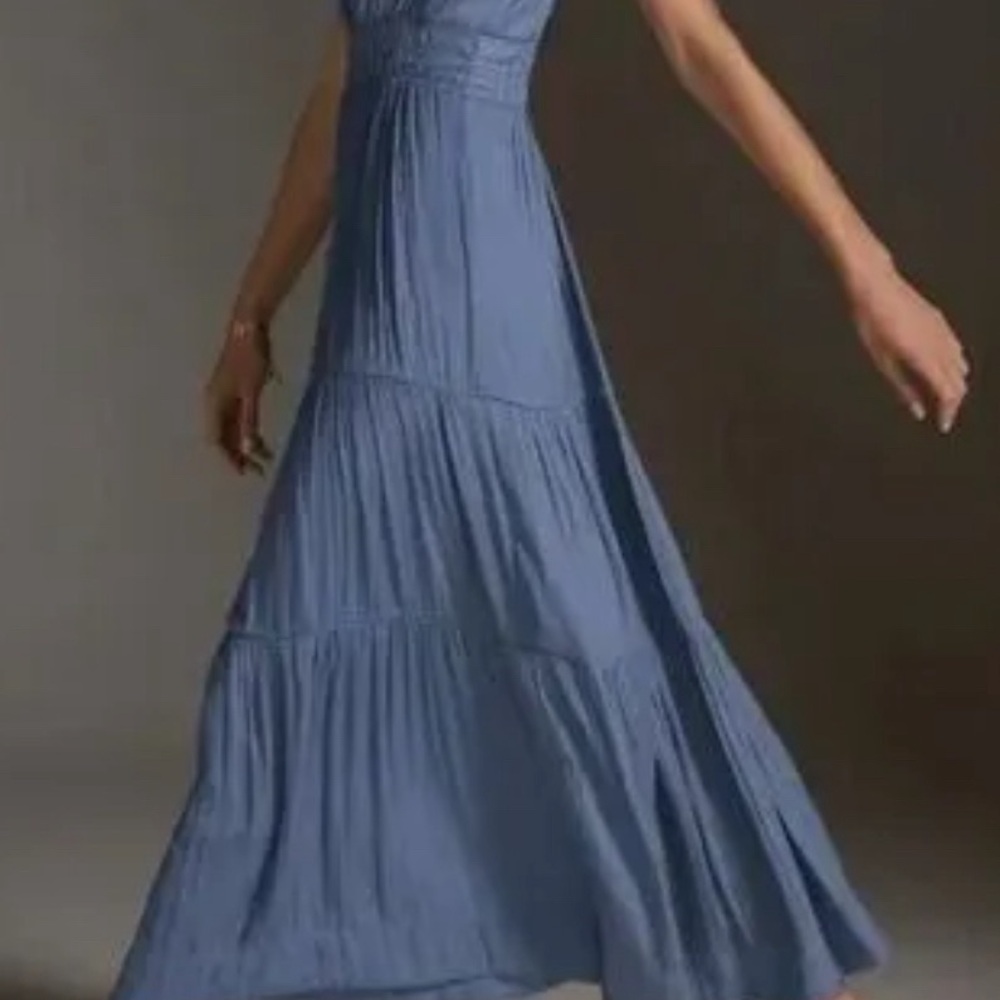 NWT Anthropologie Somerset Maeve Dress Steel Blue Satin Retired SOLD OUT & GORG! - Picture 5 of 6